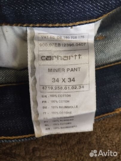 Оригинальные джинсы Carhartt винтажные кэжуал