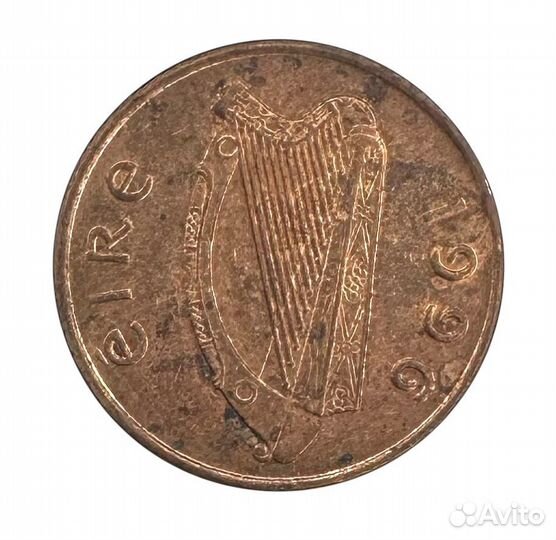 Монета 1 пенни 1996, Ирландия, Сталь с мед покры