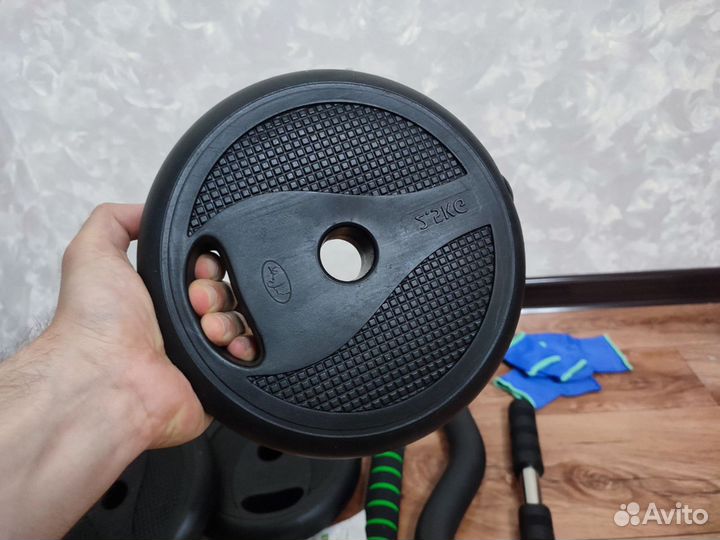 Гантели разборные + две штанги