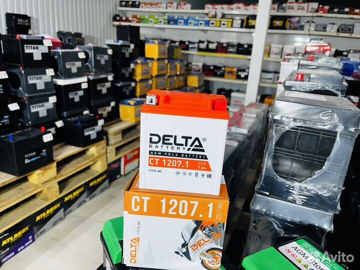 Мото Аккумулятор Delta CT1207.1 пусковой 100А