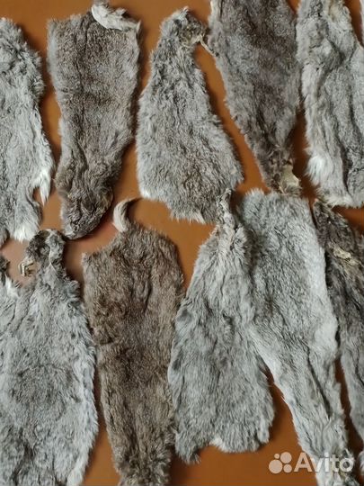 Меховые шкурки кролика, фабричная выделка(чулком)