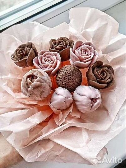 Пионы шоколадные цветы, Букеты из Розы, Тюльпан