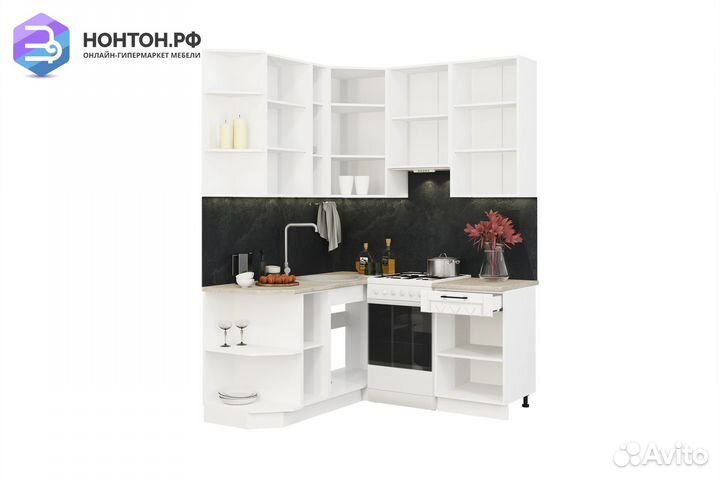 Кухня угловая Барселона 1.6 на 1.6 м морское дерев