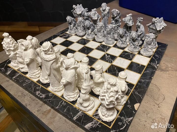 Шахматы ручной работы (литьевой мрамор)