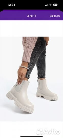 Ботинки челси женские демисезонные 40