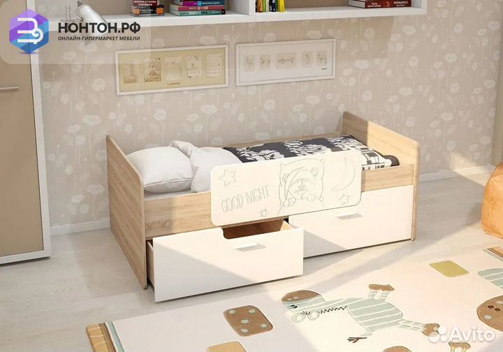 Кровать Умка белый глянец