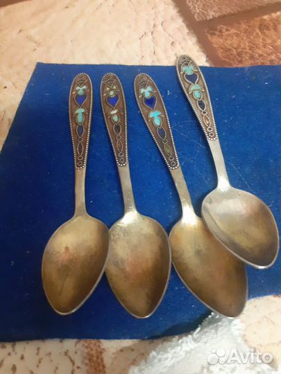 Ложка серебро эмаль СССР 875пр