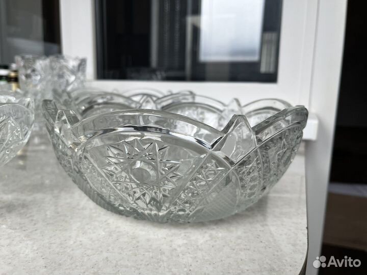 Фруктовница хрустальная СССР