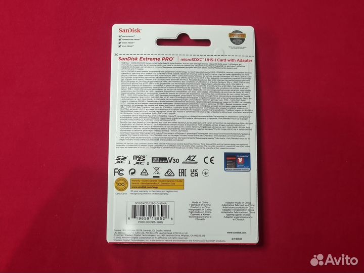 Карта памяти Sandisk Extreme Pro microsdxc 128gb