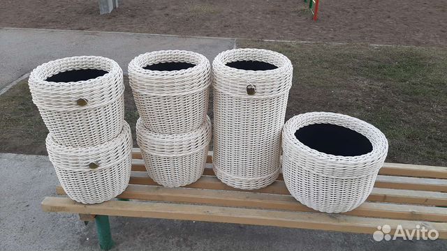 Набор кашпо (Корзина из ротанга)