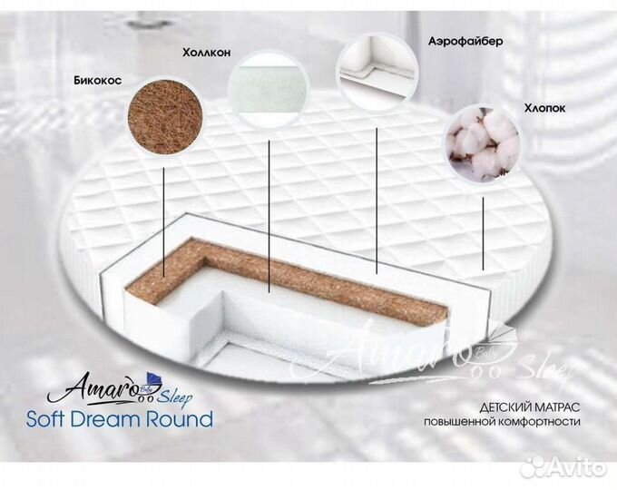 Матрас детский круглый