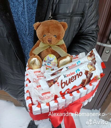 Сердце из kinder, 8 марта, raffaello, конфеты