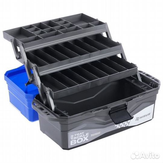 Ящик рыболовный Nisus Tackle Box трехполочный сини