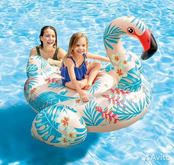 Надувной плот розовый фламинго единорог