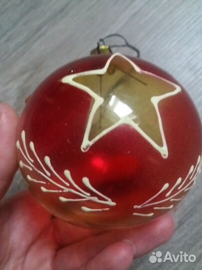 Редкий Ёлочный шар СССР в военном стиле (неон)