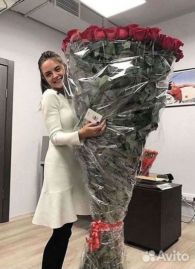 Розы высокие Доставка цветов