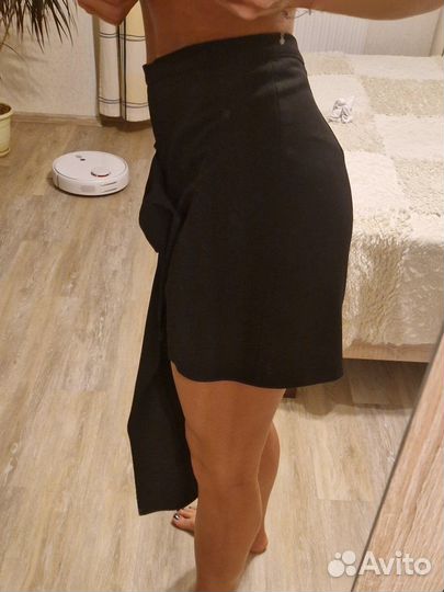 Юбка черная мини zara