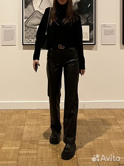 Кожаные брюки zara