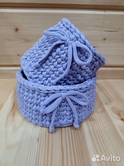 Корзинки из трикотажной пряжи