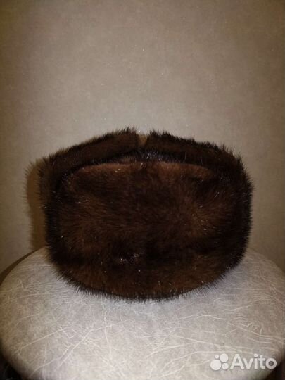 Норковая шапка мужская бу