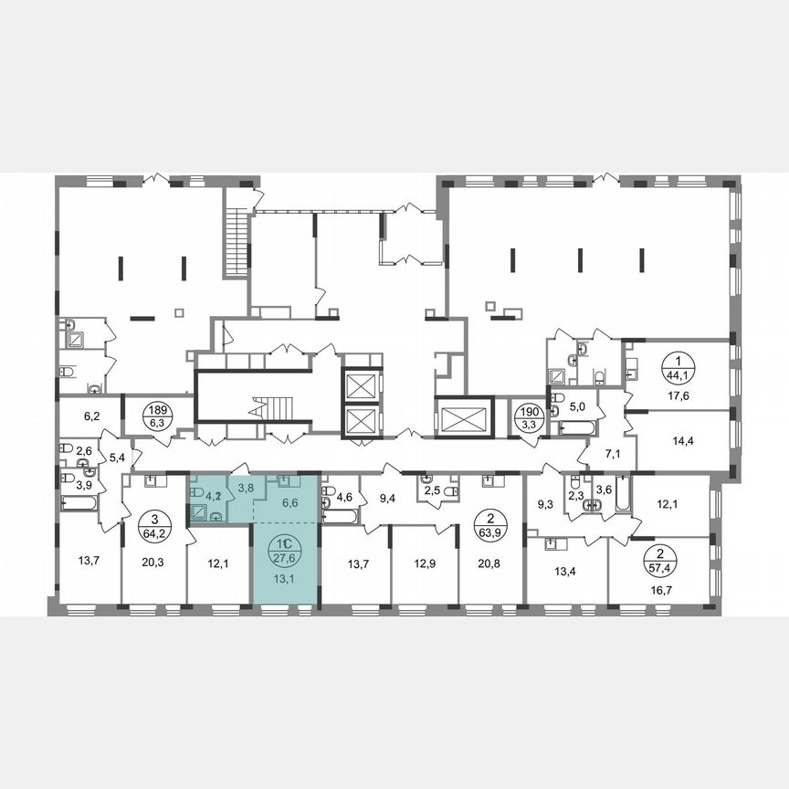 Квартира-студия, 27,6 м², 1/19 эт.