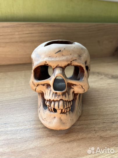 Грот для аквариума череп новый