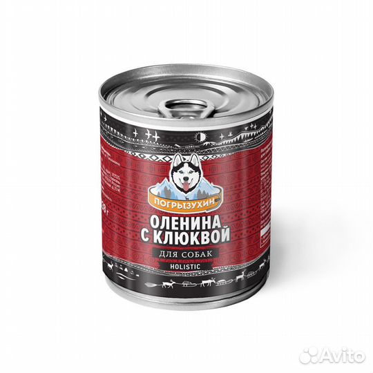 8755 Консервы для собак Погрызухин Оленина с клюкв