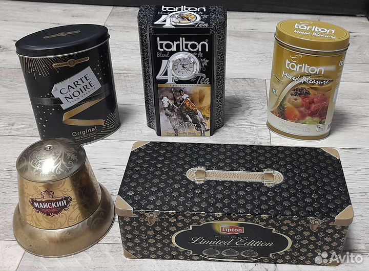 Банки, контейнеры, коробки жестяные