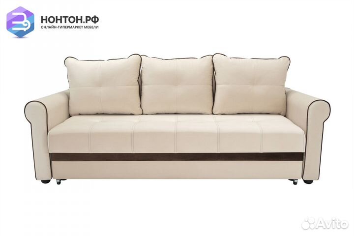 Диван еврокнижка Верона велюр бежевый