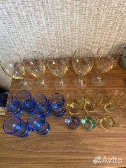Фужеры бокалы цветное стекло СССР