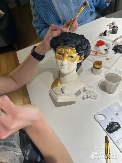 Мастер-класс роспись гипсовой головы Давида