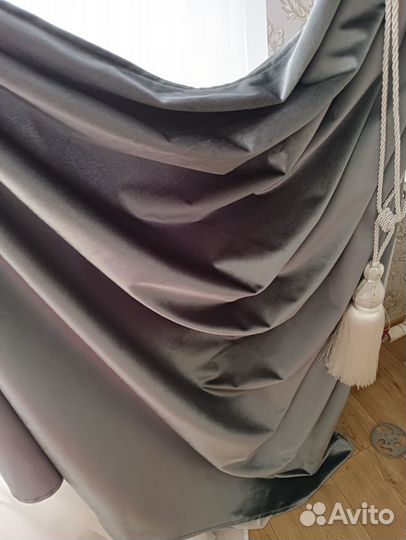 Шторы черный бархат 2 шт