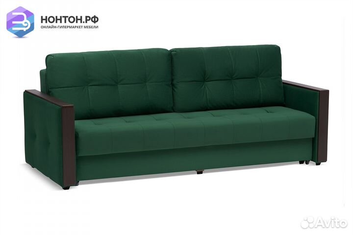 Диван еврокнижка Инсайд 3-х местный изумрудный