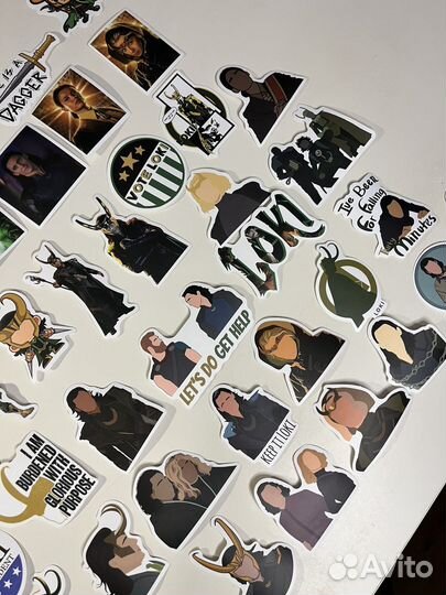 Набор стикеров наклеек с Локи Марвел