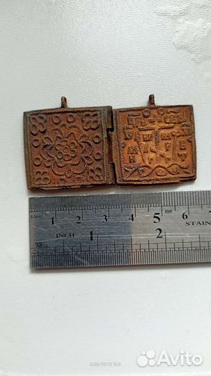 Латунная икона. Складень