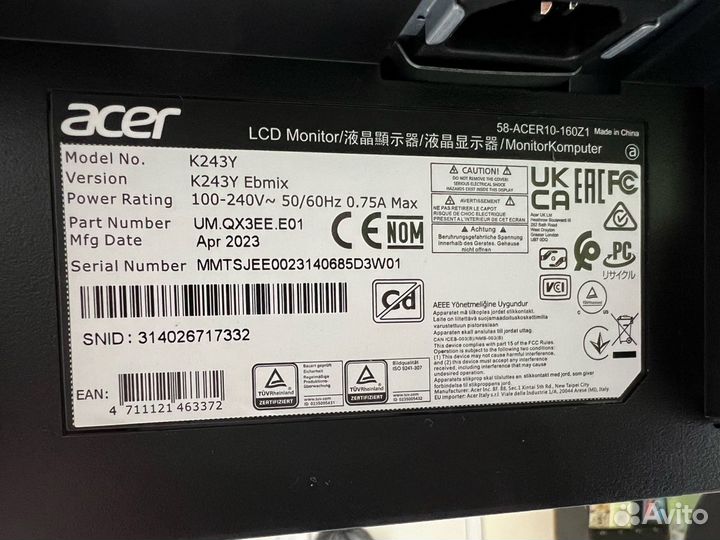 Монитор Acer K243Y