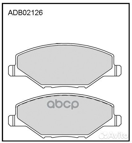 Колодки тормозные дисковые перед ADB02126 A