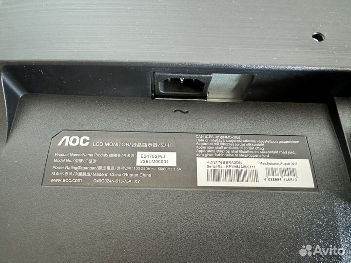 Монитор Aoc e24755wj