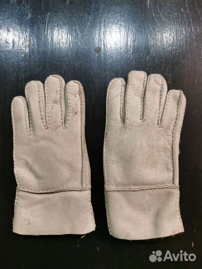 Перчатки мужские, замша, натур мех
