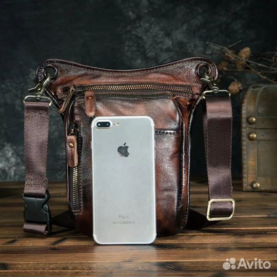 Кожаная, мужская сумка