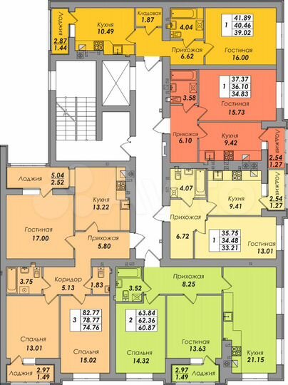 3-к. квартира, 82,8 м², 5/8 эт.