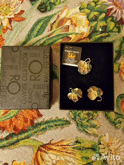 Набор серьги и кольцо