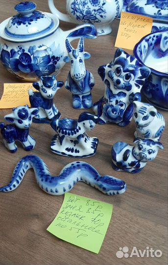 Гжель фигурки посуда