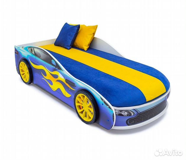 Детская кровать машина с матрасом