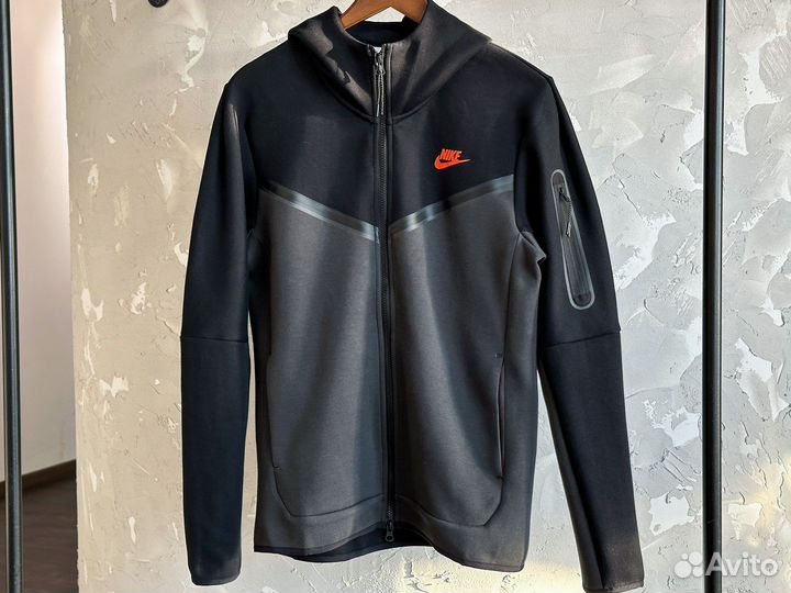 Jacket Nike Tech Fleece Dark Grey Orange