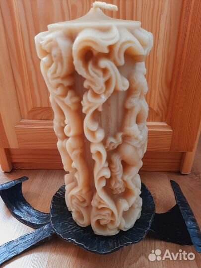 Старинная Свеча большая и подсвечник