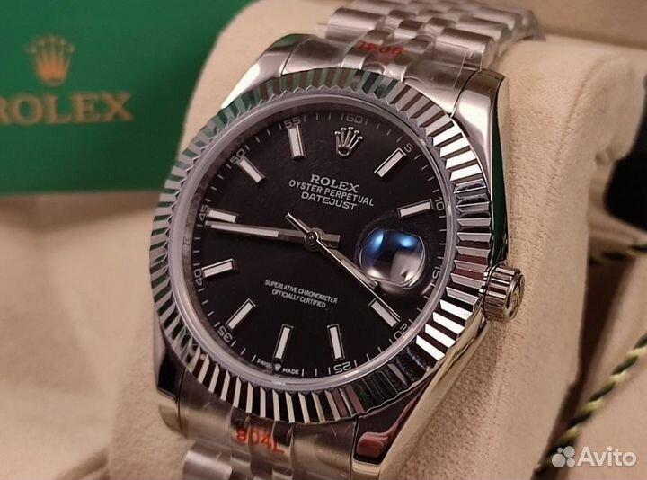 Часы мужские механические Rolex DateJust Black 41