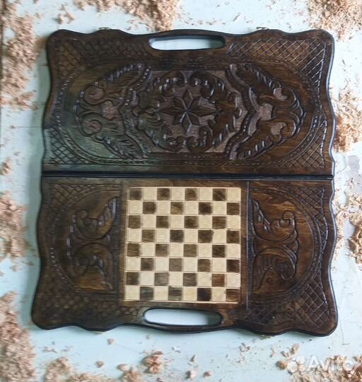 Шахматы нарды шашки ручной работы