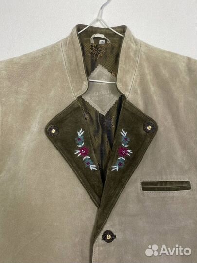 Винтажный замшевый баварский жилет