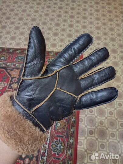 Перчатки мужские кожаные зимние